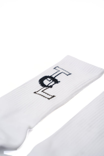 White TLC Stripe Socks