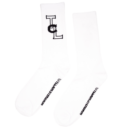 White TLC Stripe Socks