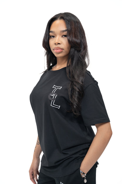 Black Oversized TLC Monogram T-shirt