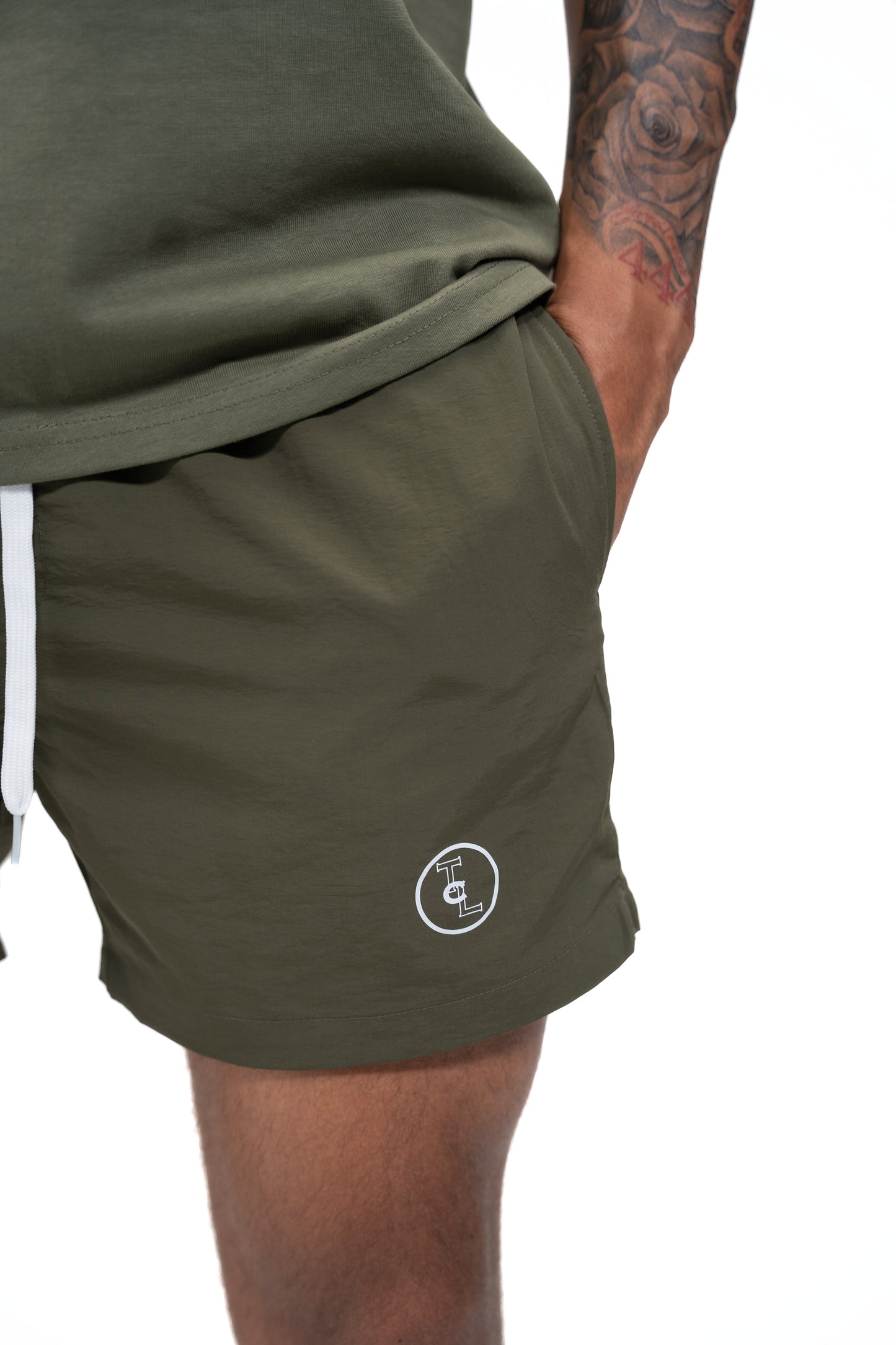 Olive Circle Logo Swim Short