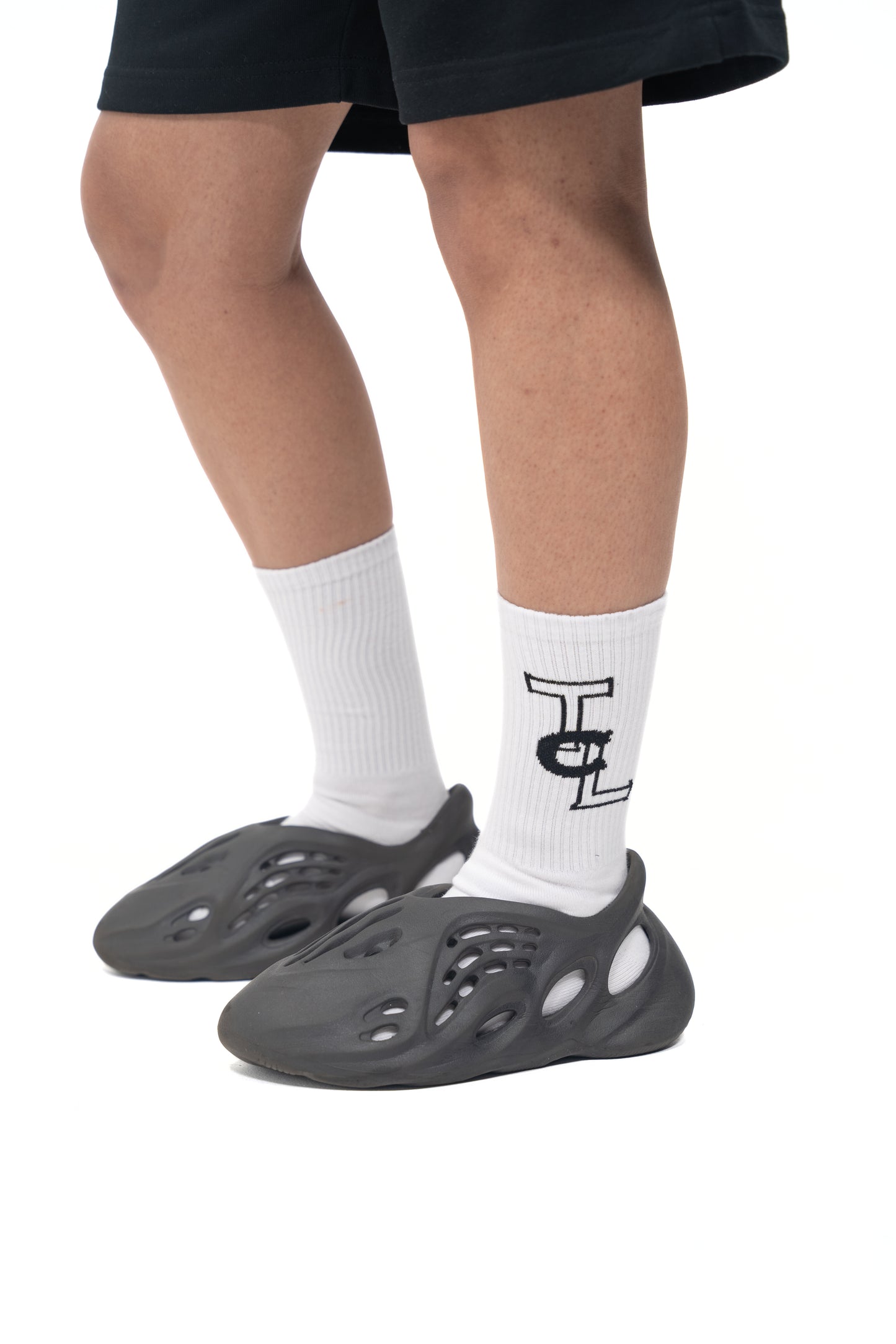 White TLC Stripe Socks